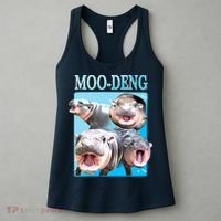 Moo Deng Meme Hippo Funny Women's Tank Top thumb 3