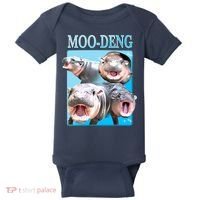 Moo Deng Meme Hippo Funny Baby Bodysuit thumb 0