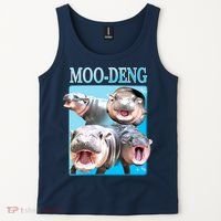 Moo Deng Meme Hippo Funny Tank Top thumb 2