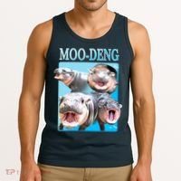 Moo Deng Meme Hippo Funny Tank Top thumb 3
