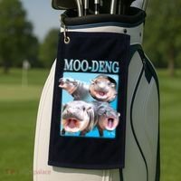 Moo Deng Meme Hippo Funny Golf Towel thumb 2