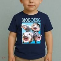 Moo Deng Meme Hippo Funny Toddler T-Shirt thumb 2