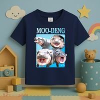 Moo Deng Meme Hippo Funny Toddler T-Shirt thumb 3