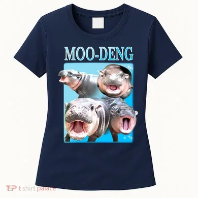 Moo Deng Meme Hippo Funny Women's T-Shirt
