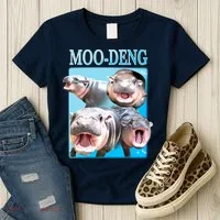 Moo Deng Meme Hippo Funny Women's T-Shirt thumb 3