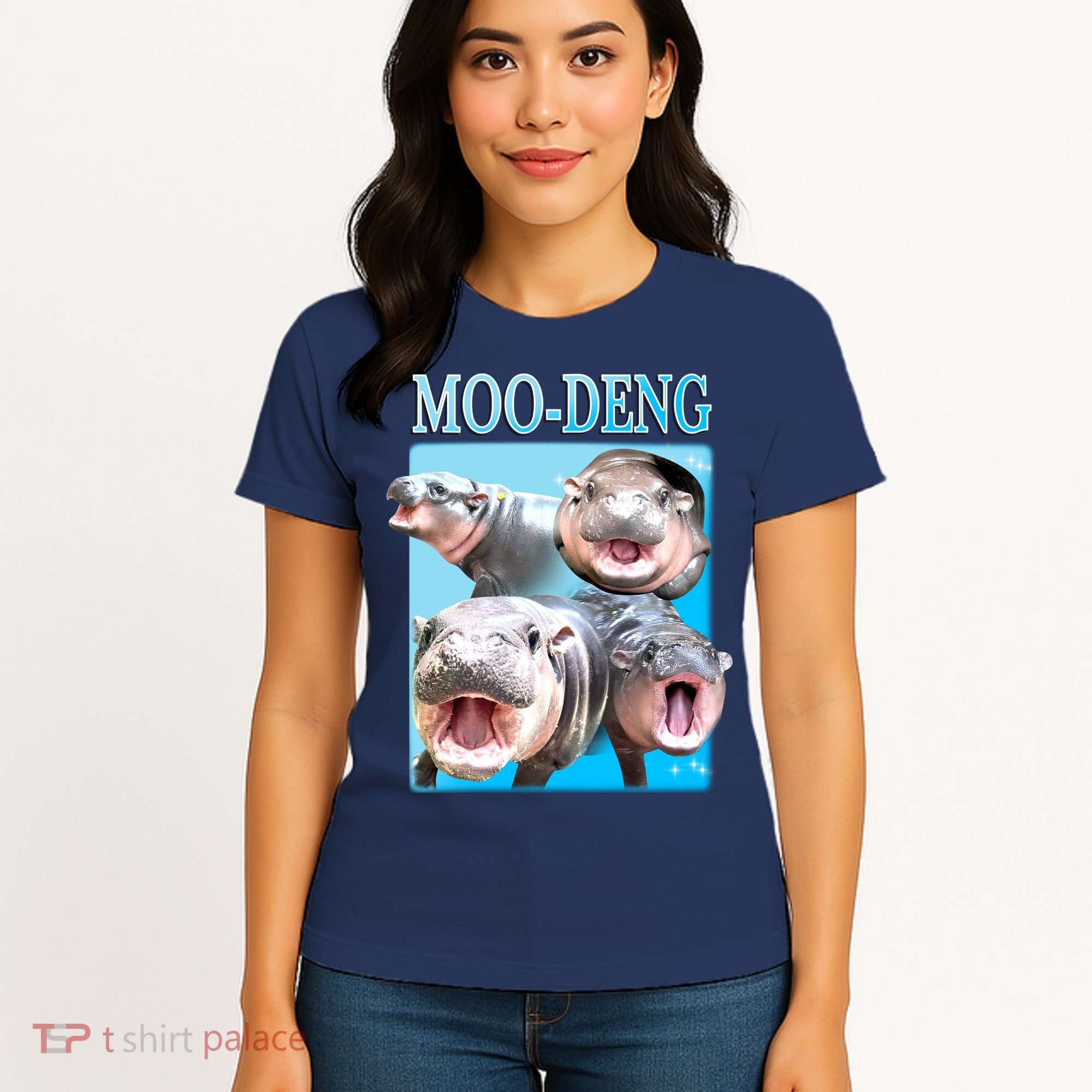 Moo Deng Meme Hippo Funny Women's T-Shirt