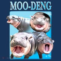Moo Deng Meme Hippo Funny Kids Sweatshirt thumb 2