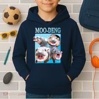 Moo Deng Meme Hippo Funny Kids Hoodie thumb 2