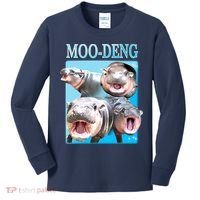 Moo Deng Meme Hippo Funny Kids Long Sleeve Shirt thumb 0