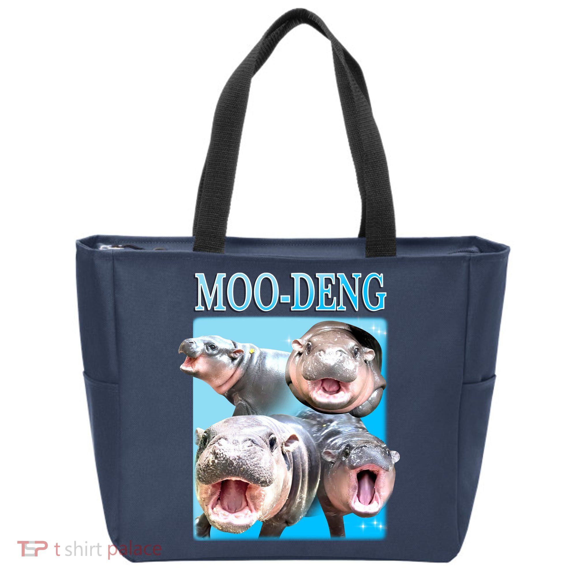 Moo Deng Meme Hippo Funny Tote Bag