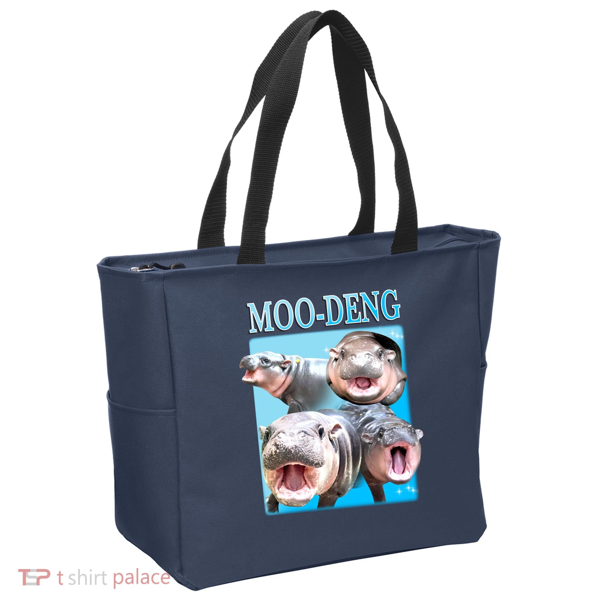 Moo Deng Meme Hippo Funny Tote Bag