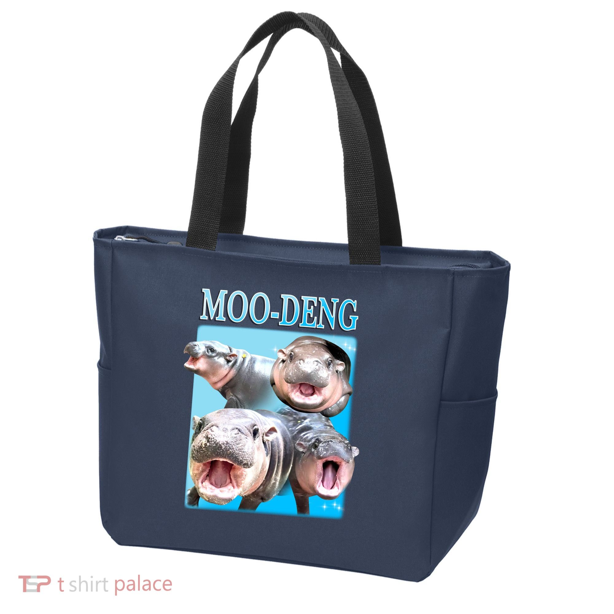 Moo Deng Meme Hippo Funny Tote Bag