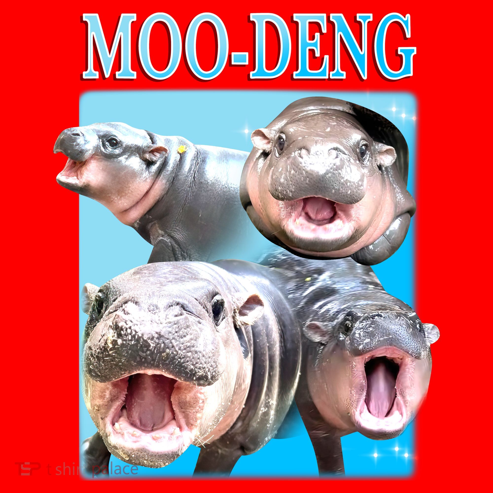 Moo Deng Meme Hippo Funny Santa Hat