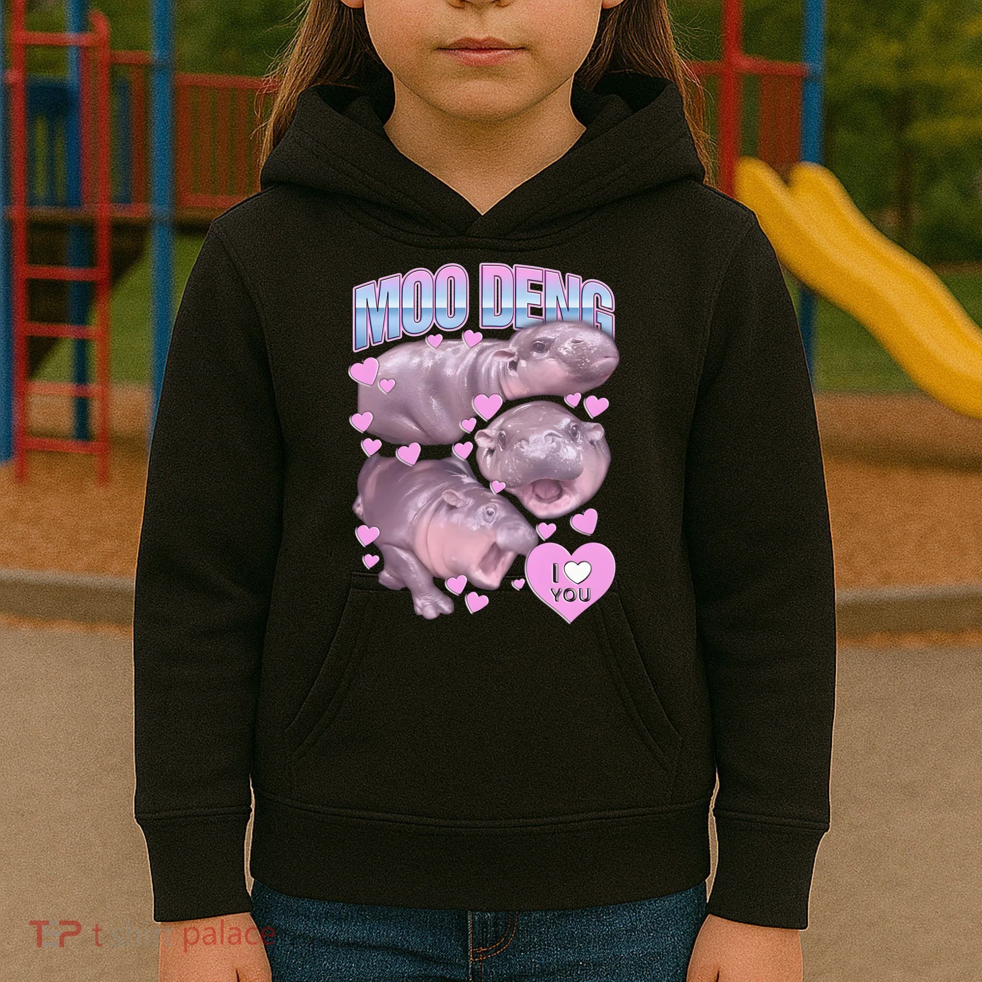 Moo Deng Kids Hoodie