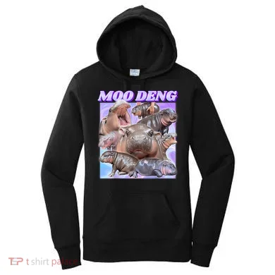 Moo Deng Meme Hippo Women's Hoodie