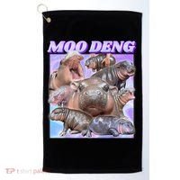 Moo Deng Meme Hippo Golf Towel thumb 0