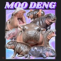 Moo Deng Meme Hippo Golf Towel thumb 3