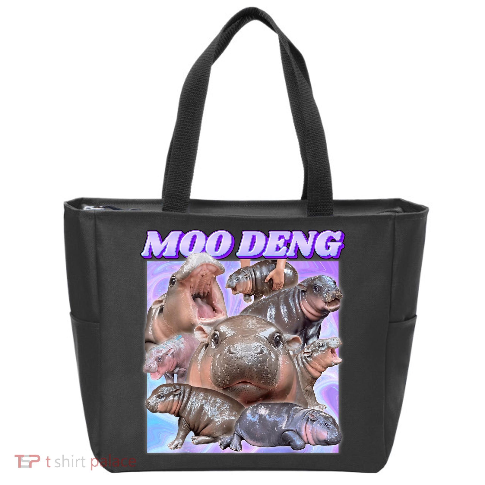 Moo Deng Meme Hippo Tote Bag