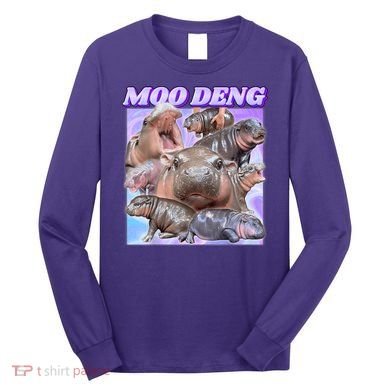 Moo Deng Meme Hippo Long Sleeve Shirt
