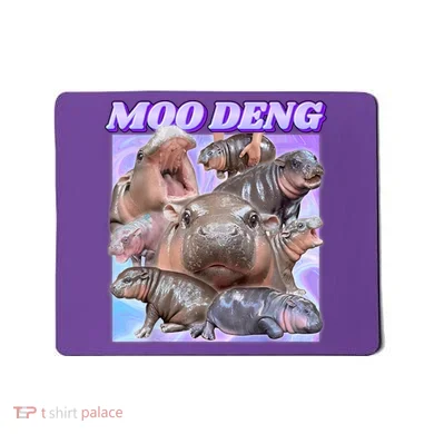 Moo Deng Meme Hippo Mousepad