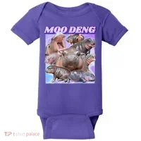 Moo Deng Meme Hippo Baby Bodysuit thumb 0