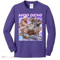 Moo Deng Meme Hippo Kids Long Sleeve Shirt thumb 0