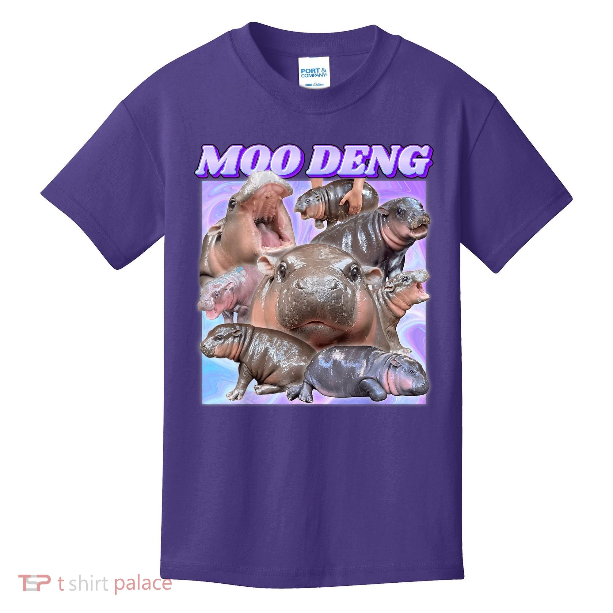 Moo Deng Meme Hippo Kids T-Shirt