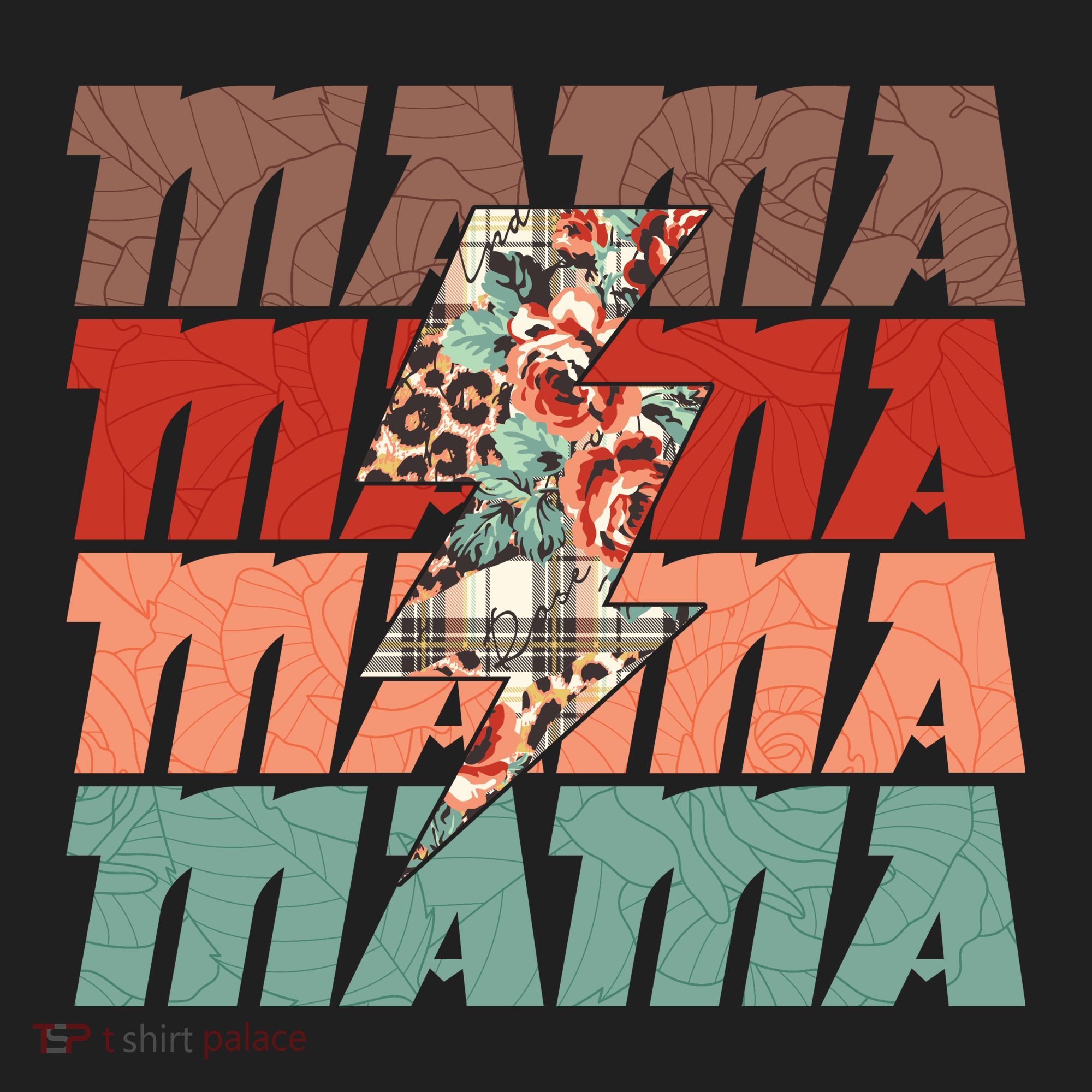 Mothers Day Mama Lightning Rose Pattern Women's Sweatshirt