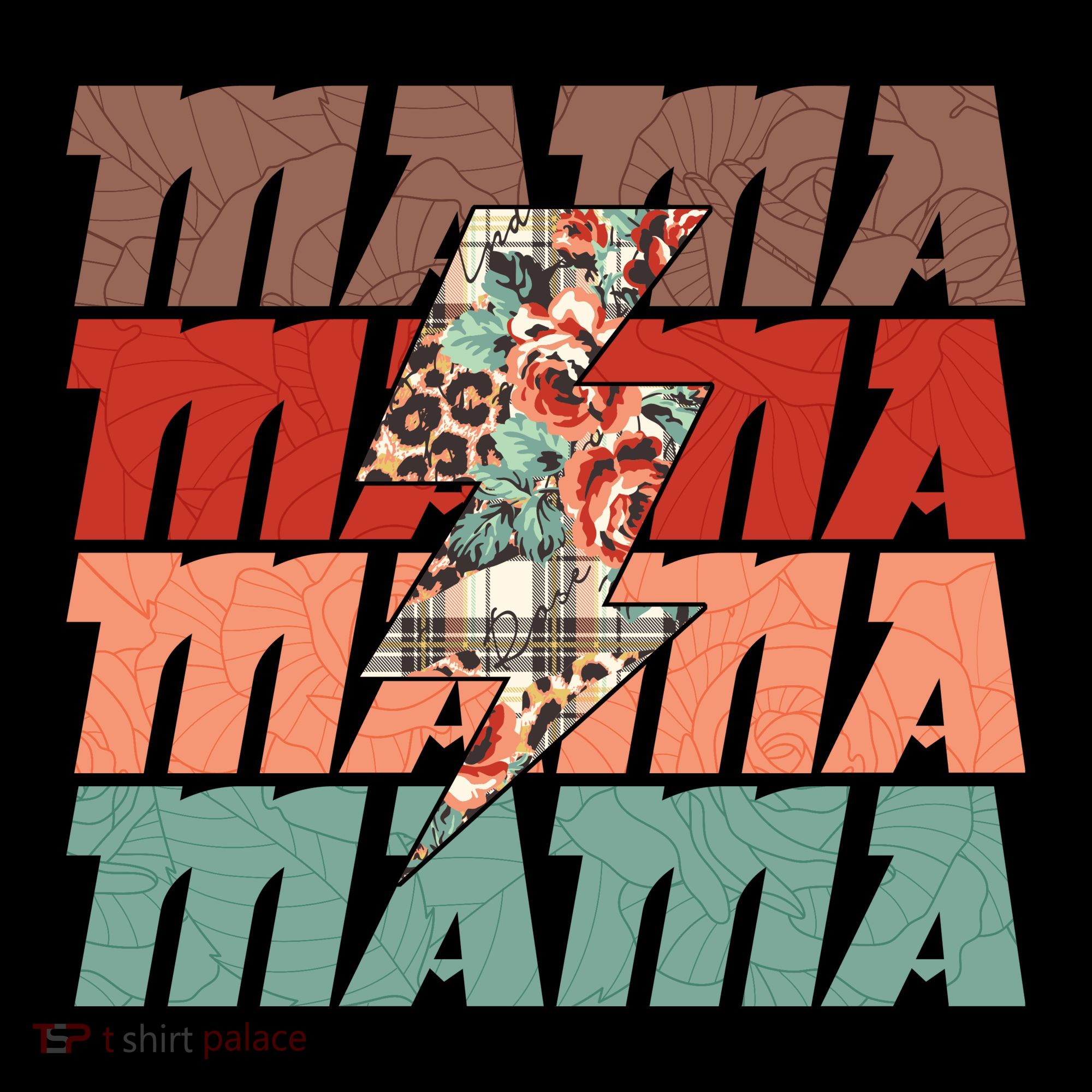 Mothers Day Mama Lightning Rose Pattern Backpack