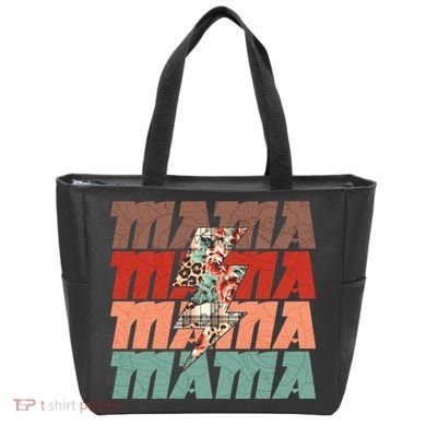 Mothers Day Mama Lightning Rose Pattern Tote Bag