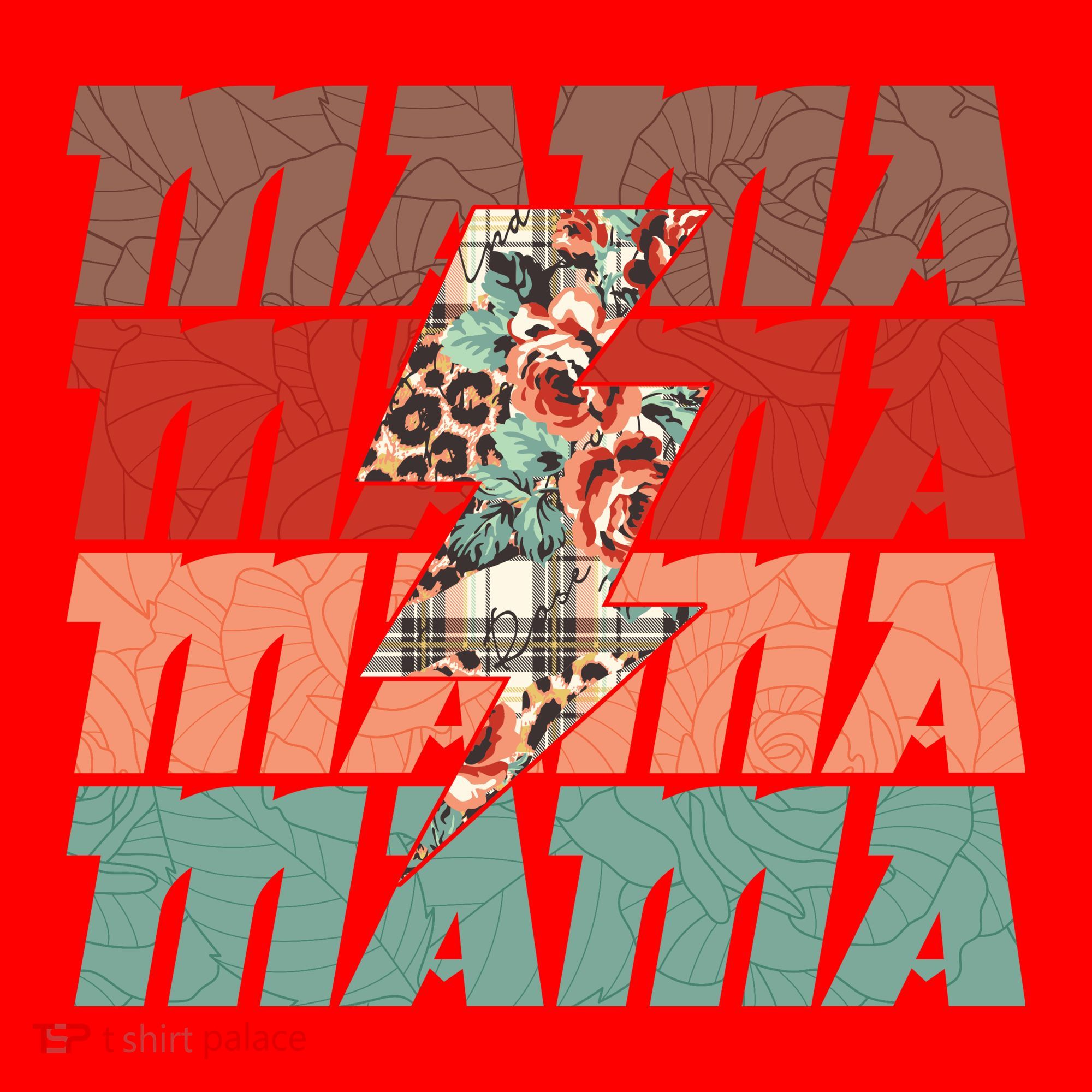 Mothers Day Mama Lightning Rose Pattern Santa Hat