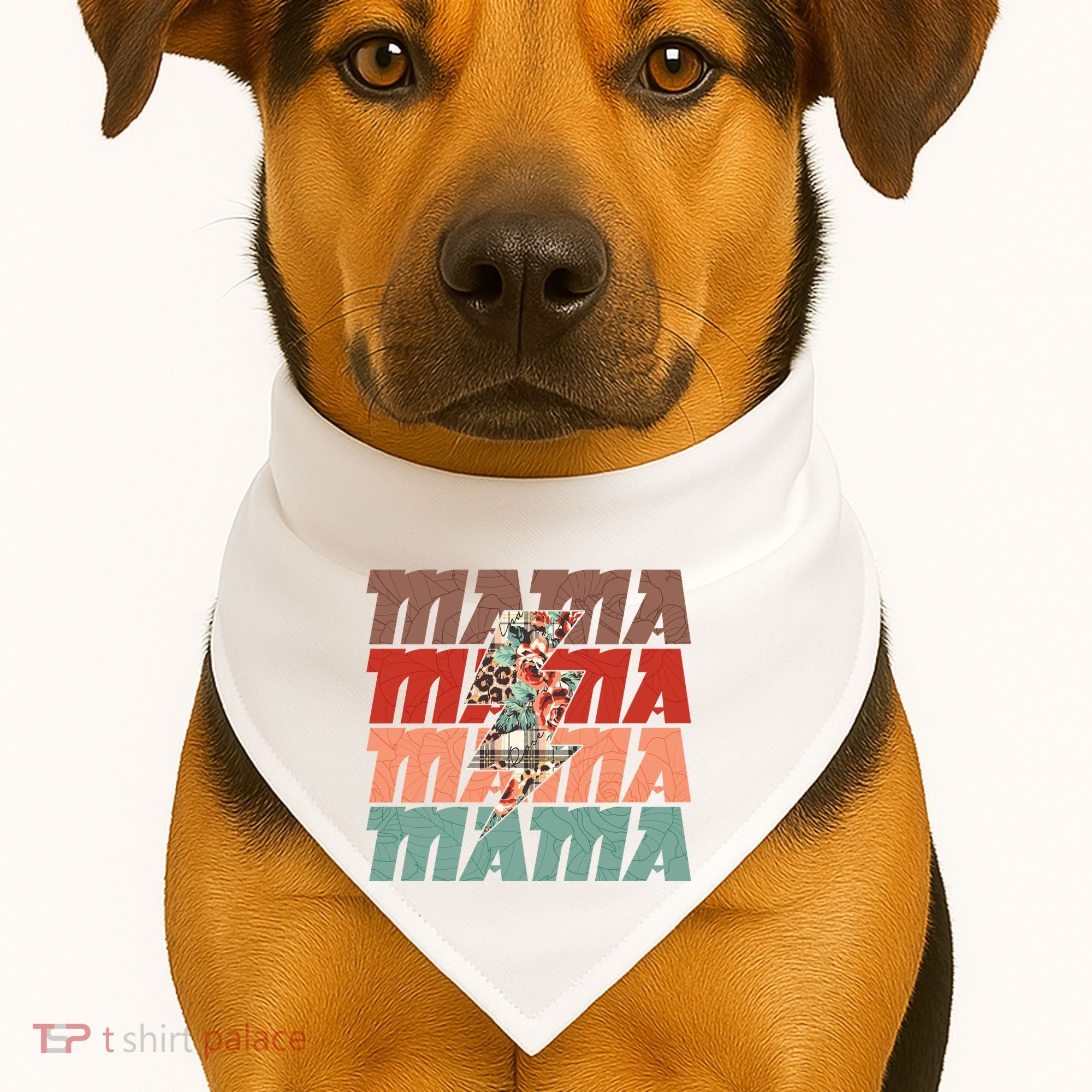 Mothers Day Mama Lightning Rose Pattern USA-Made Doggie Bandana
