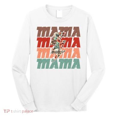 Mothers Day Mama Lightning Rose Pattern Long Sleeve Shirt