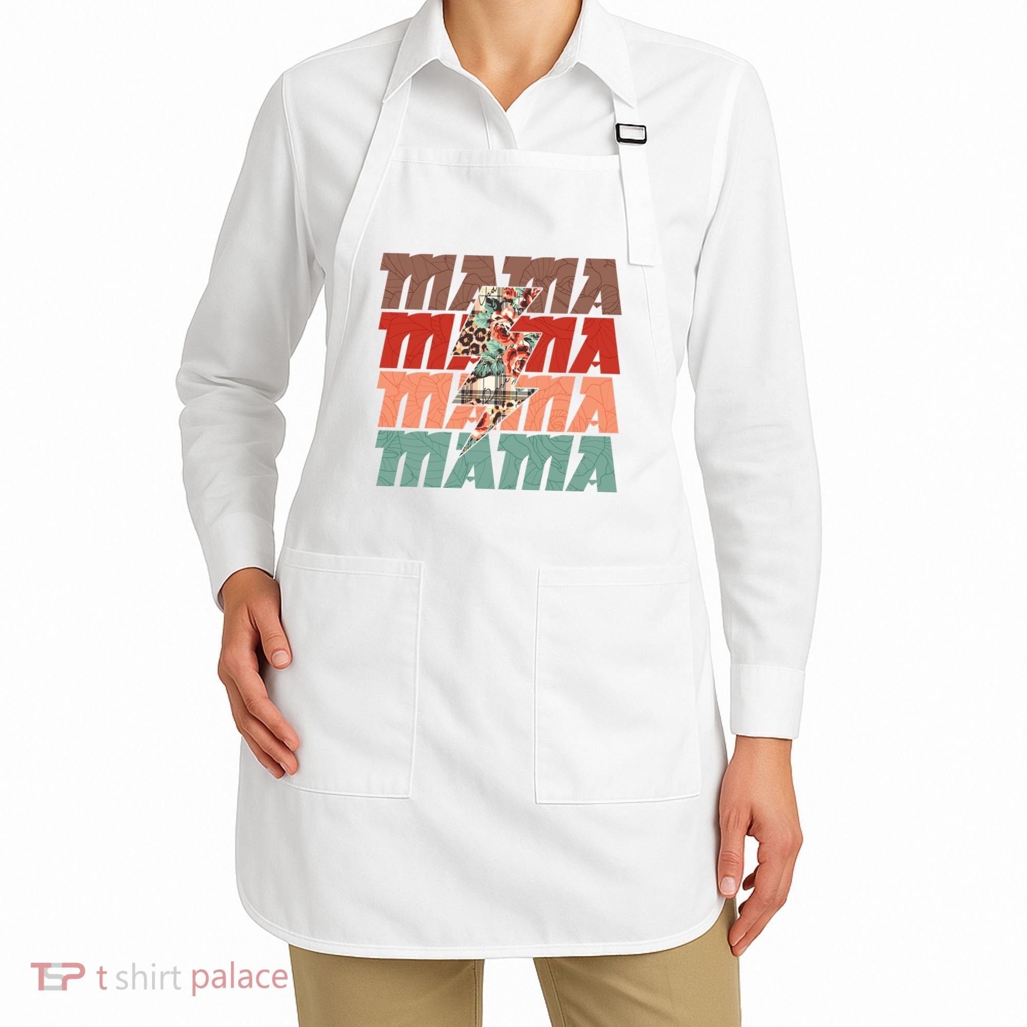 Mothers Day Mama Lightning Rose Pattern Apron