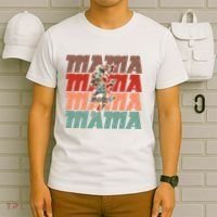 Mothers Day Mama Lightning Rose Pattern T-Shirt thumb 6