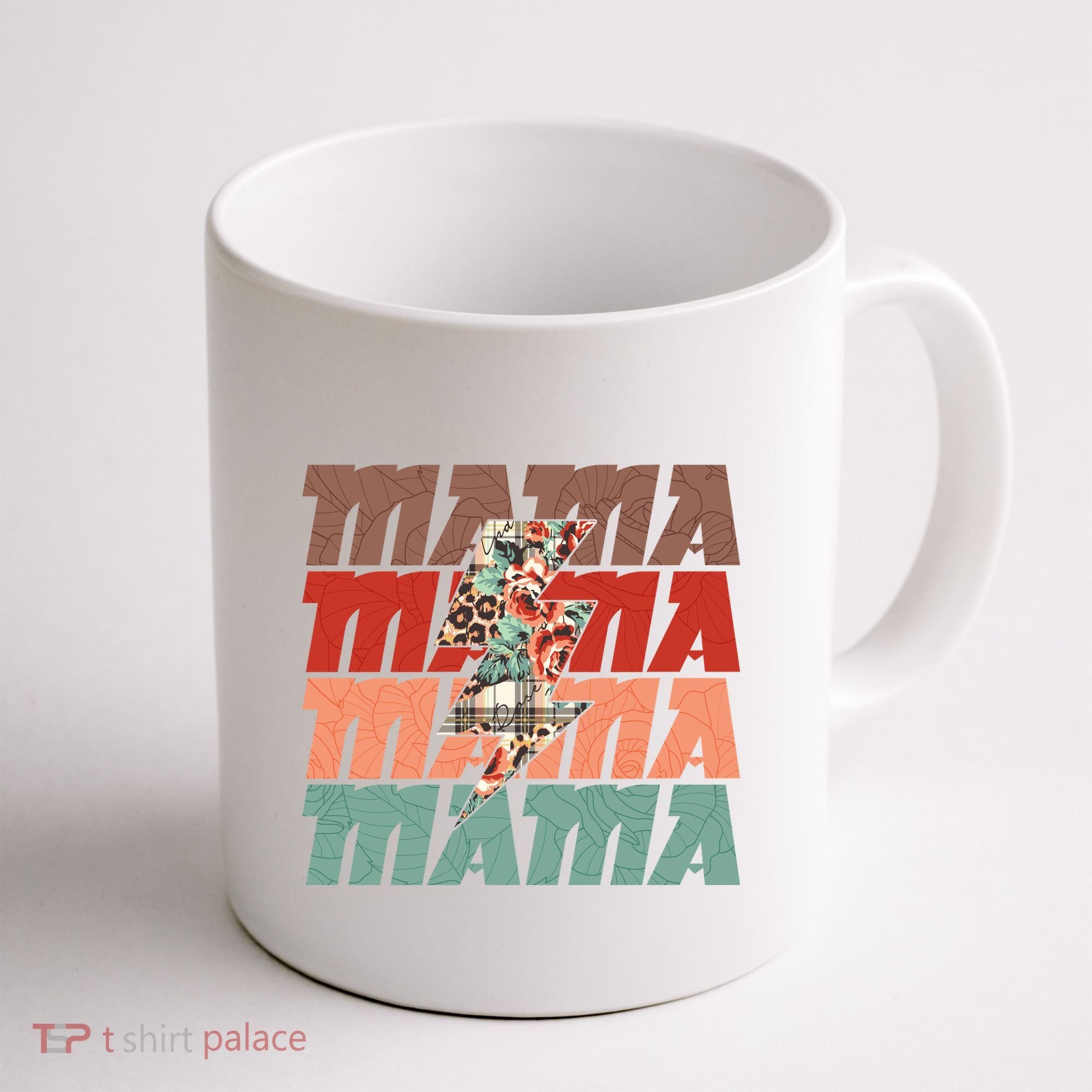 Mothers Day Mama Lightning Rose Pattern Coffee Mug