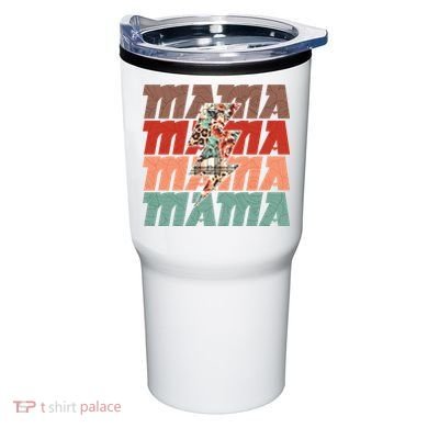 Mothers Day Mama Lightning Rose Pattern Tumbler