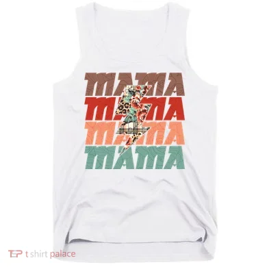 Mothers Day Mama Lightning Rose Pattern Tank Top