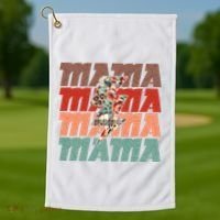 Mothers Day Mama Lightning Rose Pattern Golf Towel thumb 1
