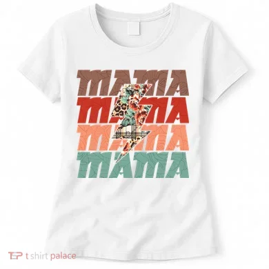 Mothers Day Mama Lightning Rose Pattern Women's T-Shirt
