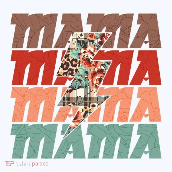 Mothers Day Mama Lightning Rose Pattern Kids Long Sleeve Shirt