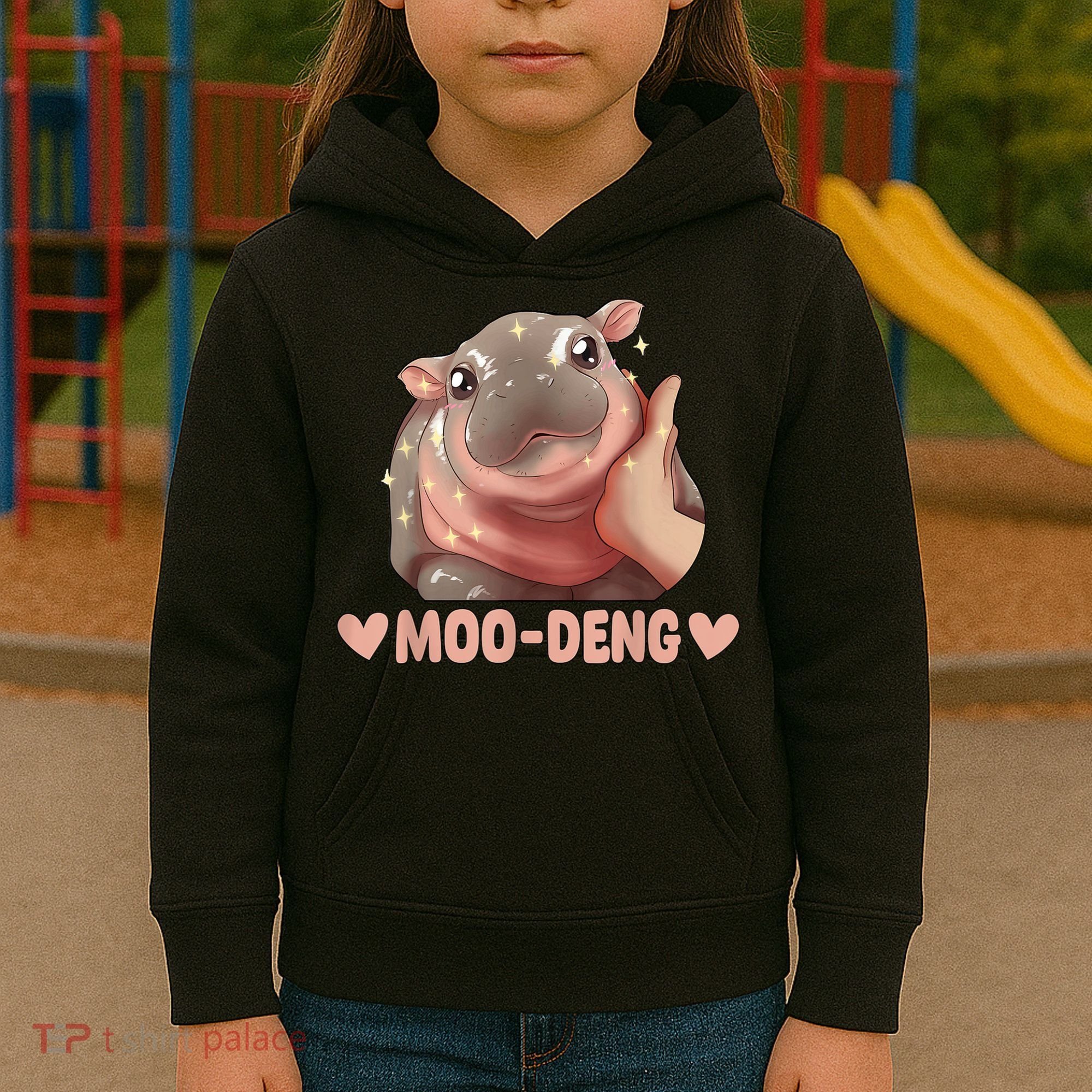 Moo Deng Kids Hoodie