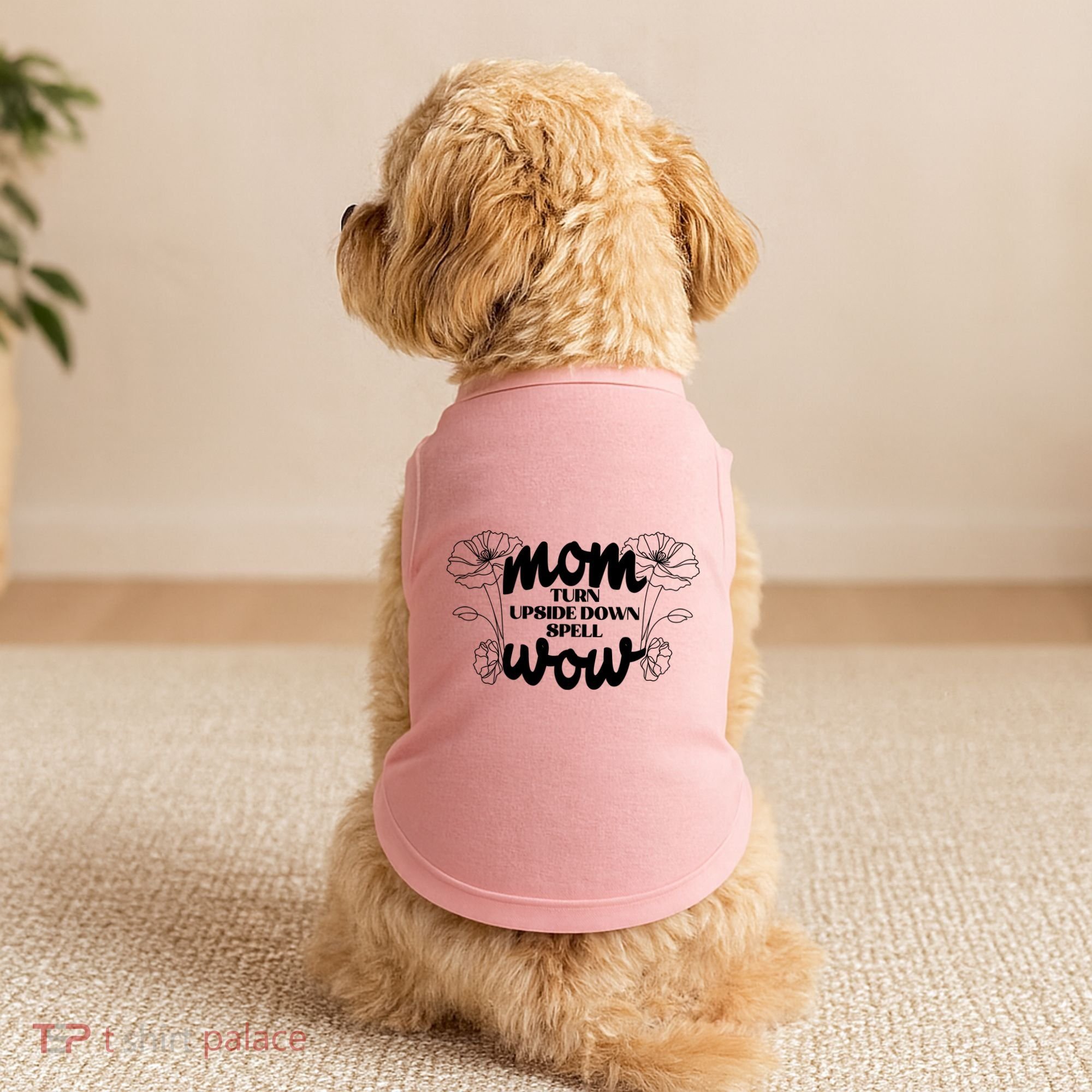 Mothers Day Mom Turn Upside Down Spell Wow Doggie Tank