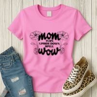 Mothers Day Mom Turn Upside Down Spell Wow Women's T-Shirt thumb 3