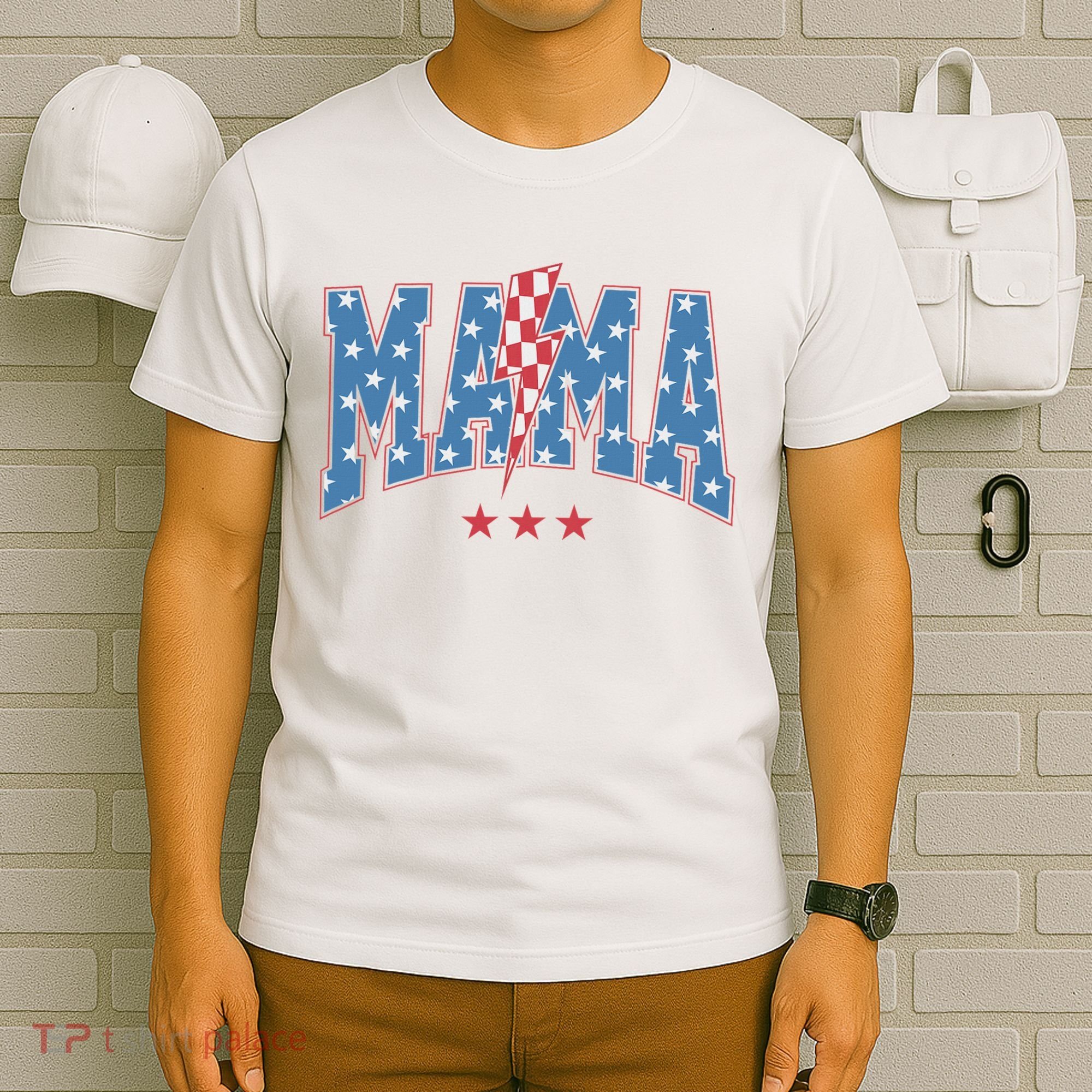Mama Dada Mini 4th Of July American Family Matching  T-Shirt