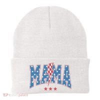 Mama Dada Mini 4th Of July American Family Matching  Beanie thumb 0