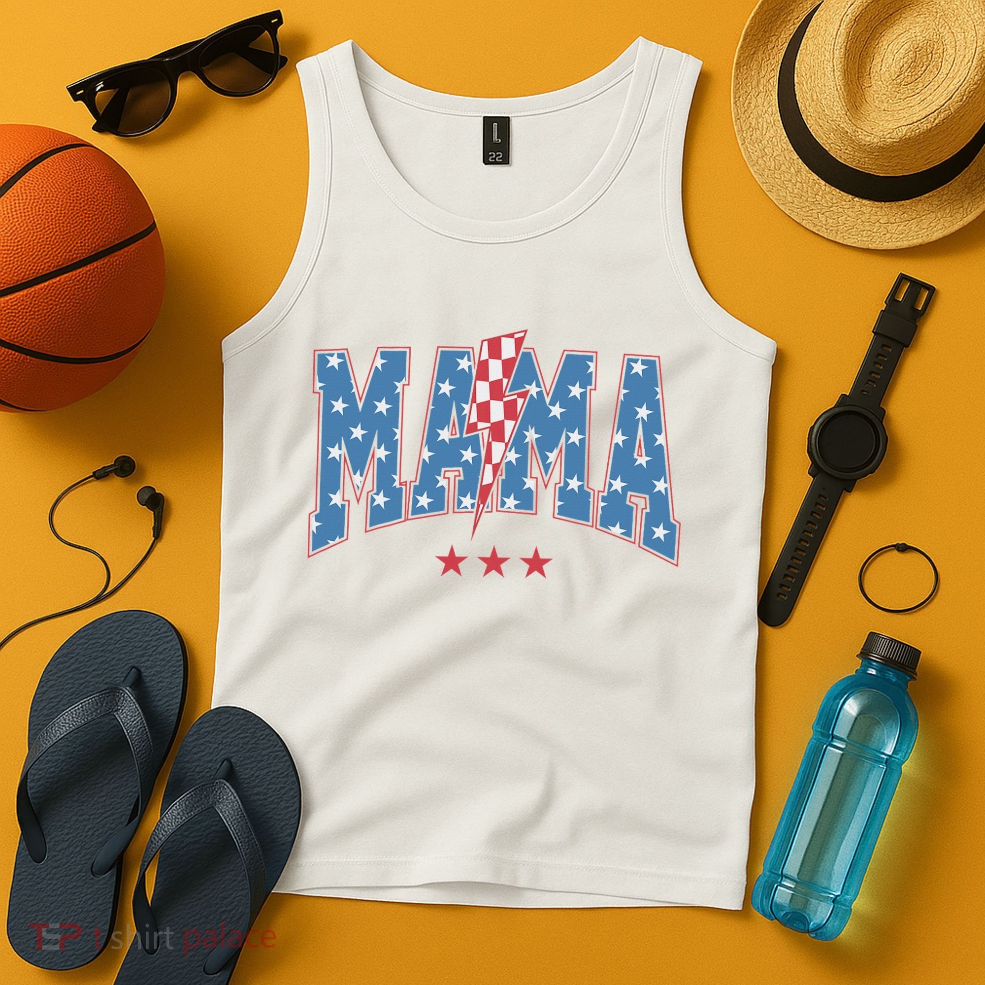 Mama Dada Mini 4th Of July American Family Matching  Tank Top