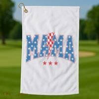 Mama Dada Mini 4th Of July American Family Matching  Golf Towel thumb 1