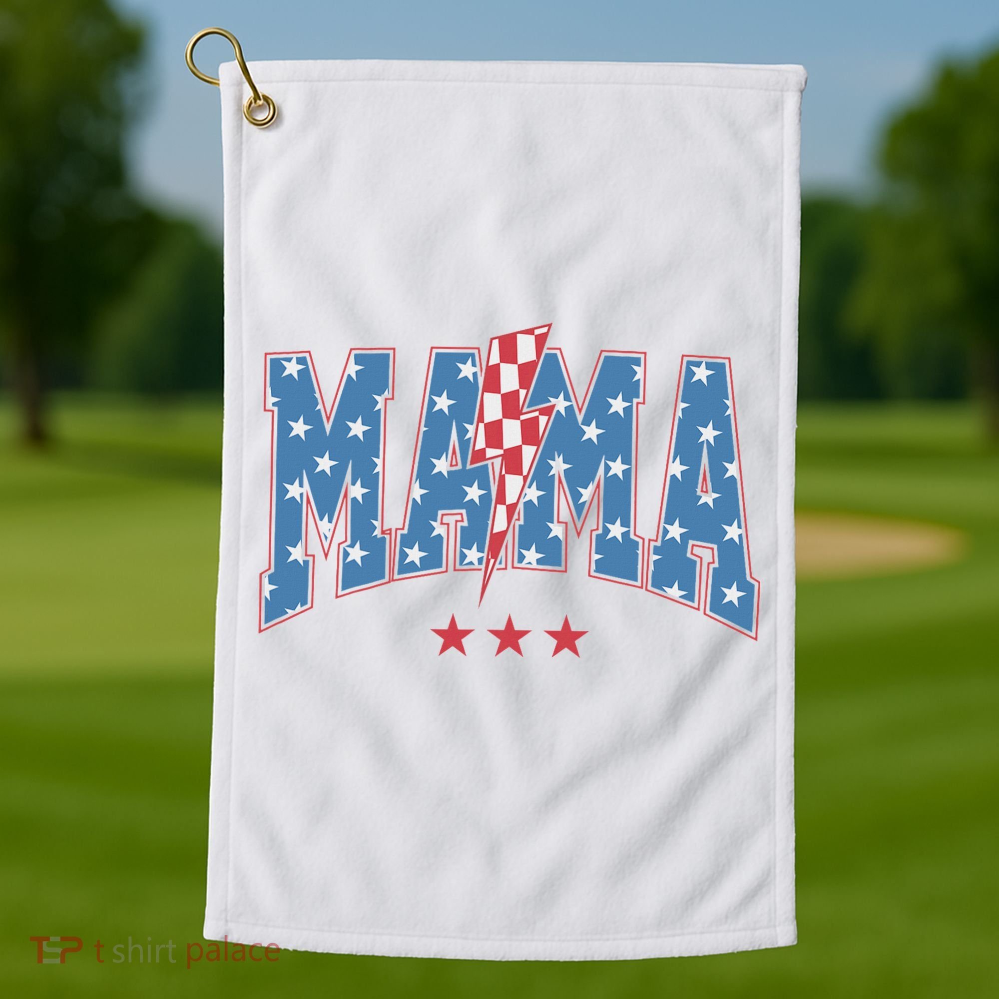 Mama Dada Mini 4th Of July American Family Matching  Golf Towel
