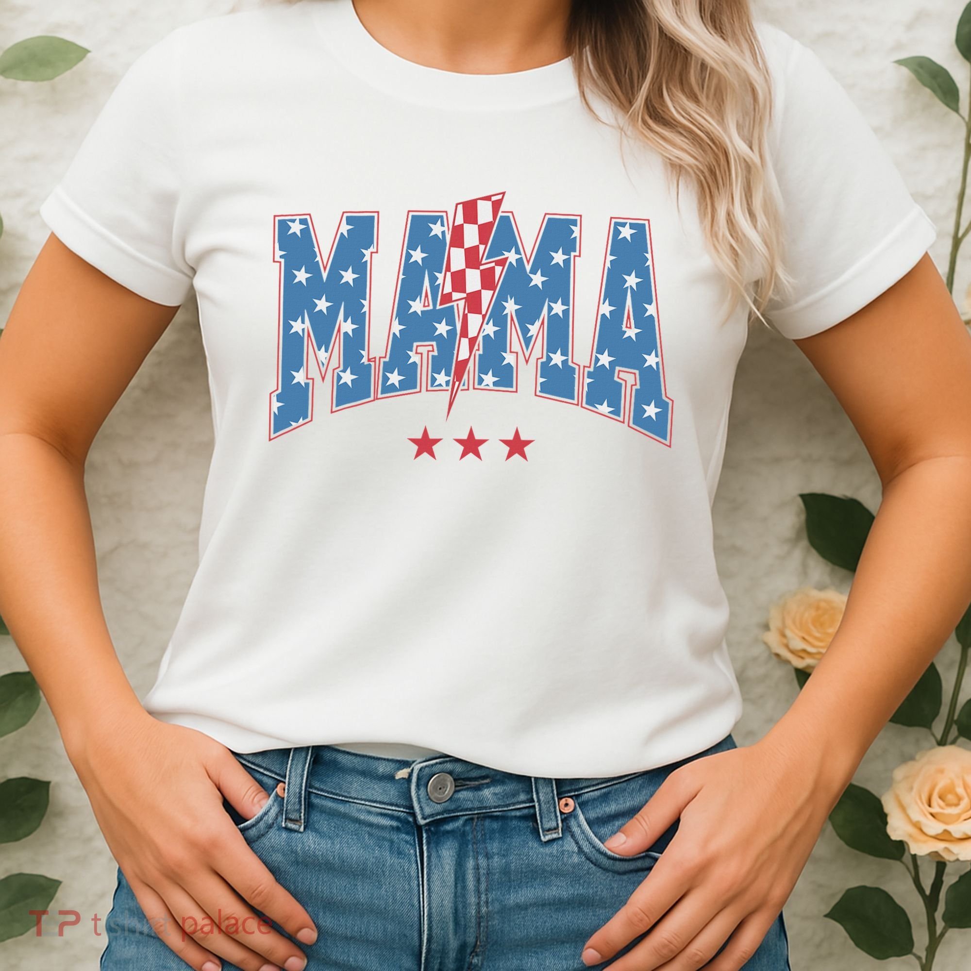 Mama Dada Mini 4th Of July American Family Matching  Women's T-Shirt